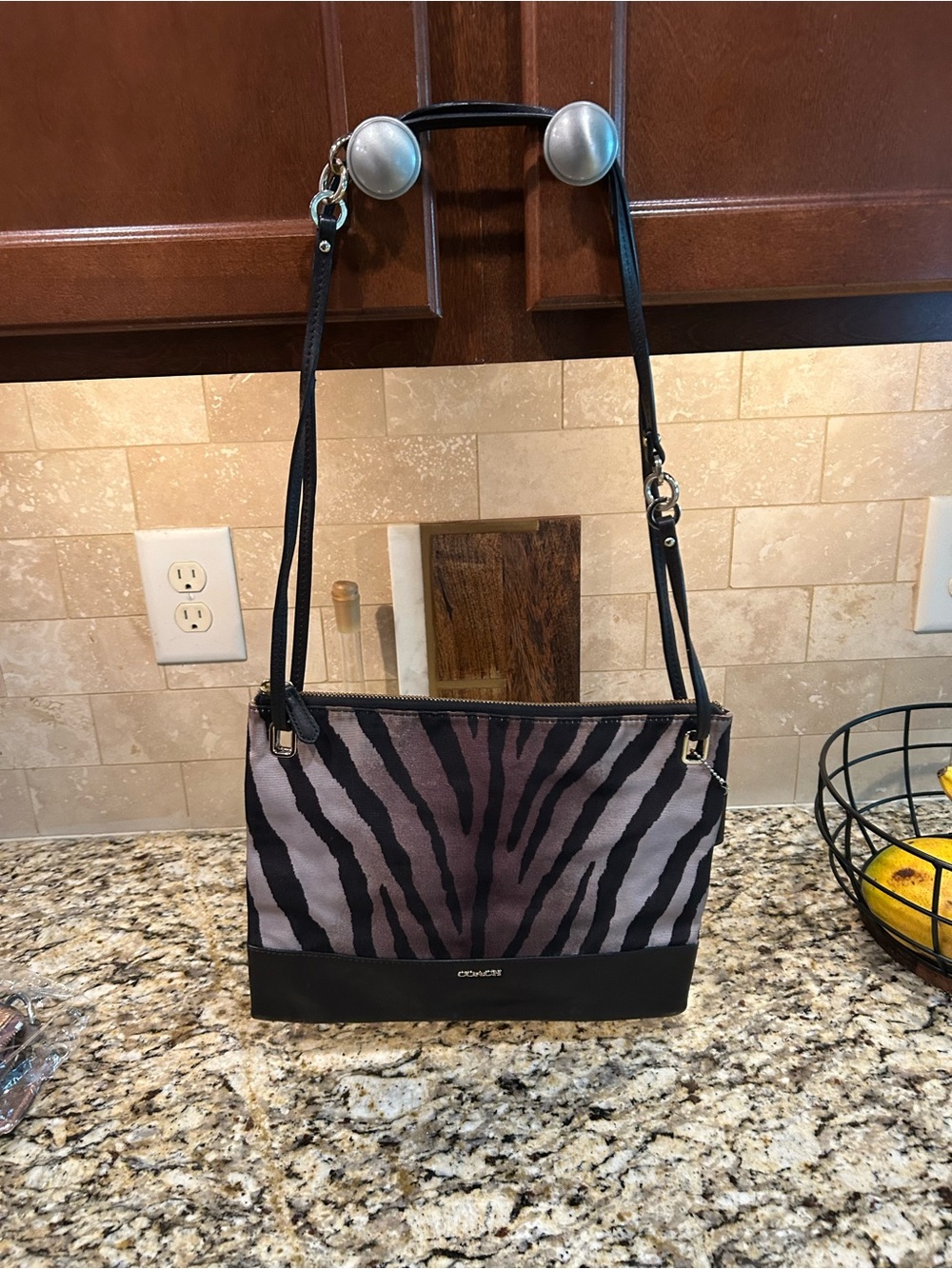 Coach Madison  Animal Print Slim File Purse W/Gold Accents